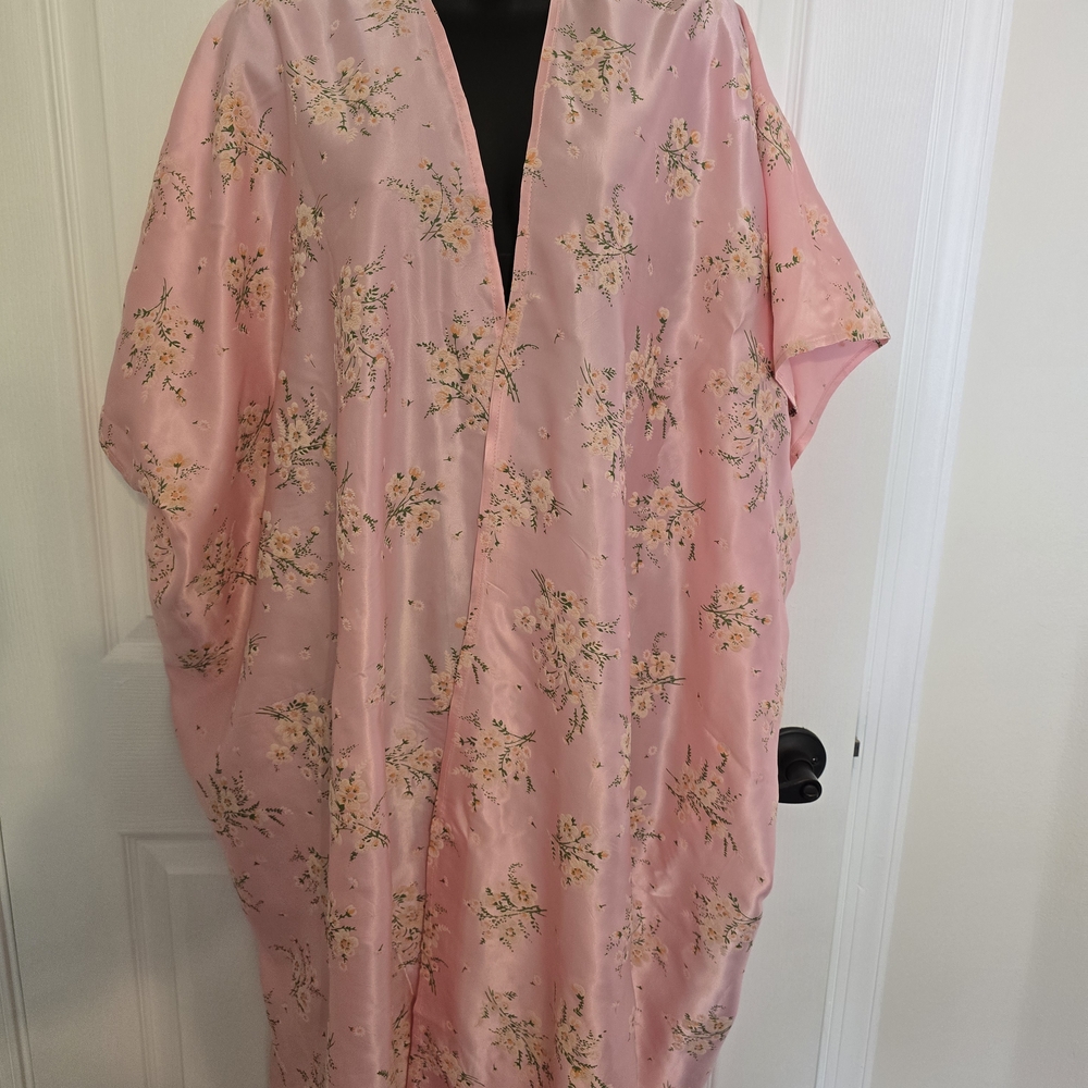 Floral Pink Kimono Robe New Handmade Size 2x